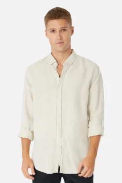 The Tennyson Linen L/s Shirt - Oatmeal -Gsock Apparel 57723471