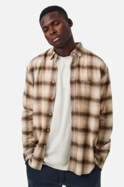 The Bates L/s Shirt - Brown Multi -Gsock Apparel 76283121