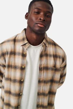 The Bates L/s Shirt - Brown Multi -Gsock Apparel 76283122