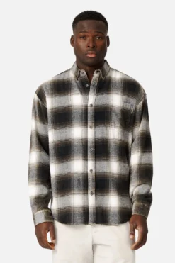 The Woodrow L/s Shirt - Charcoal/Off White -Gsock Apparel 76676911