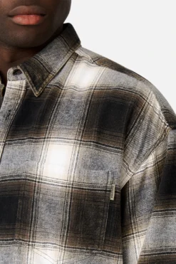 The Woodrow L/s Shirt - Charcoal/Off White -Gsock Apparel 76676916