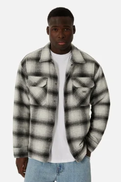 The Oakmont Overshirt - Charcoal/Off White -Gsock Apparel 78246911