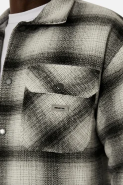 The Oakmont Overshirt - Charcoal/Off White -Gsock Apparel 78246916