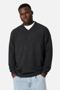 The Galverston Vee Knit - Charcoal -Gsock Apparel 78778331