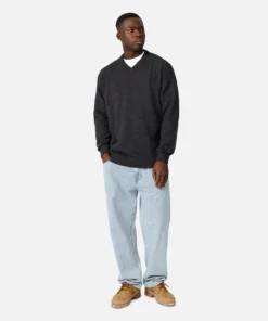 The Galverston Vee Knit - Charcoal