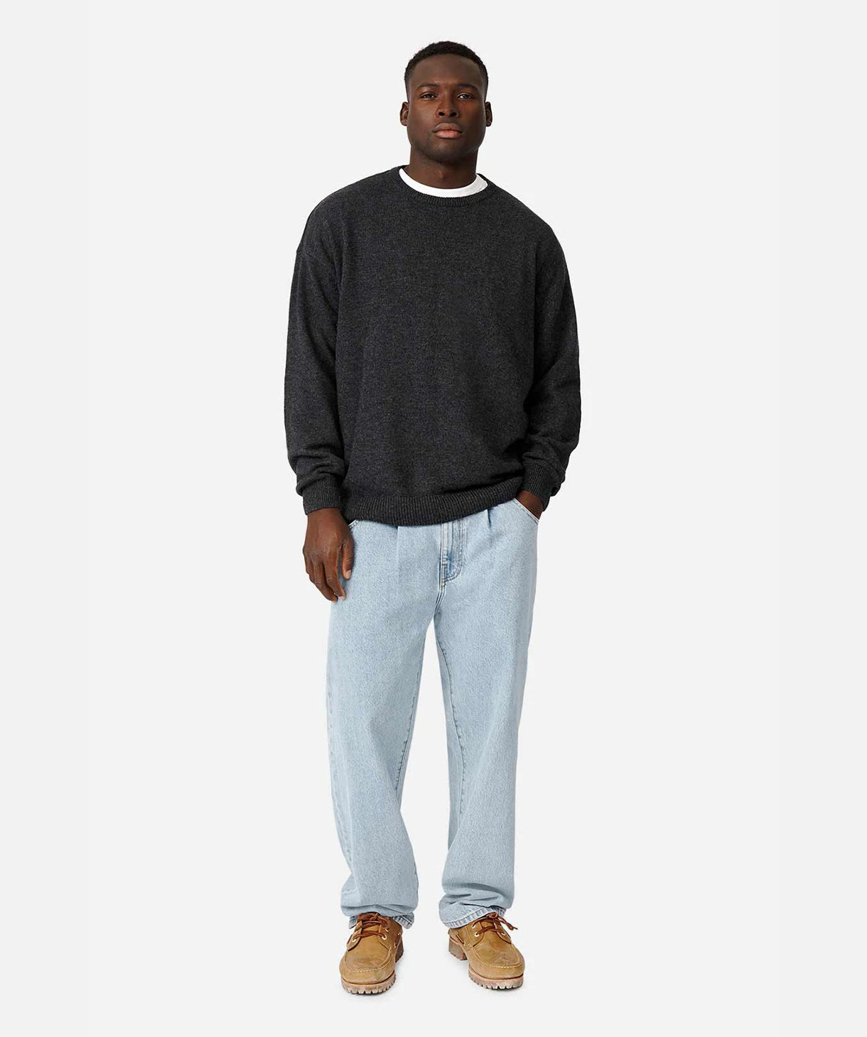 The Galverston Crew Knit - Charcoal 1 The Galverston Crew Knit - Charcoal