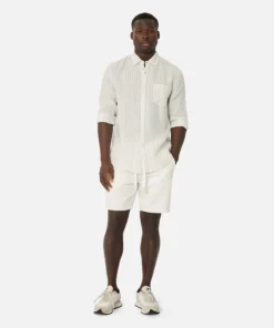 The Marquez Linen L/s Shirt - Taupe Combo