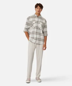 The Derby L/s Shirt - Taupe Tweed