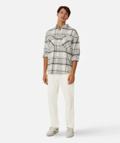 The Elmhurst Ls Shirt - Off White/Grey