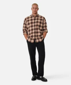 The Harrison L/s Shirt - Ginger/Black