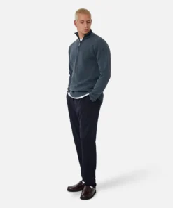 The Lakewood Zip Neck Knit - Indigo -Gsock Apparel Industrie the lakewood zip neck knit indigo 9111235 2