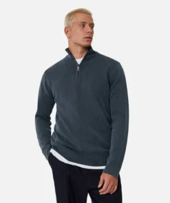 The Lakewood Zip Neck Knit - Indigo -Gsock Apparel Industrie the lakewood zip neck knit indigo 9111235 4
