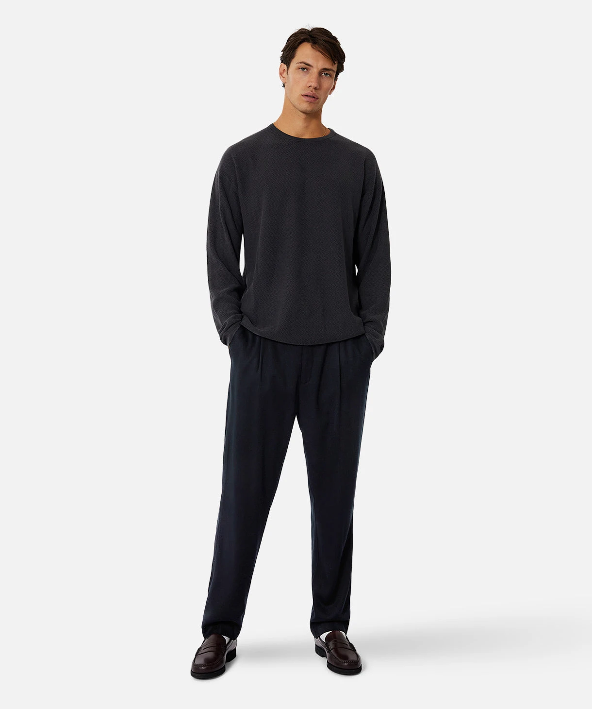 The Washed Aries Knit - Charcoal 1 The Washed Aries Knit - Charcoal